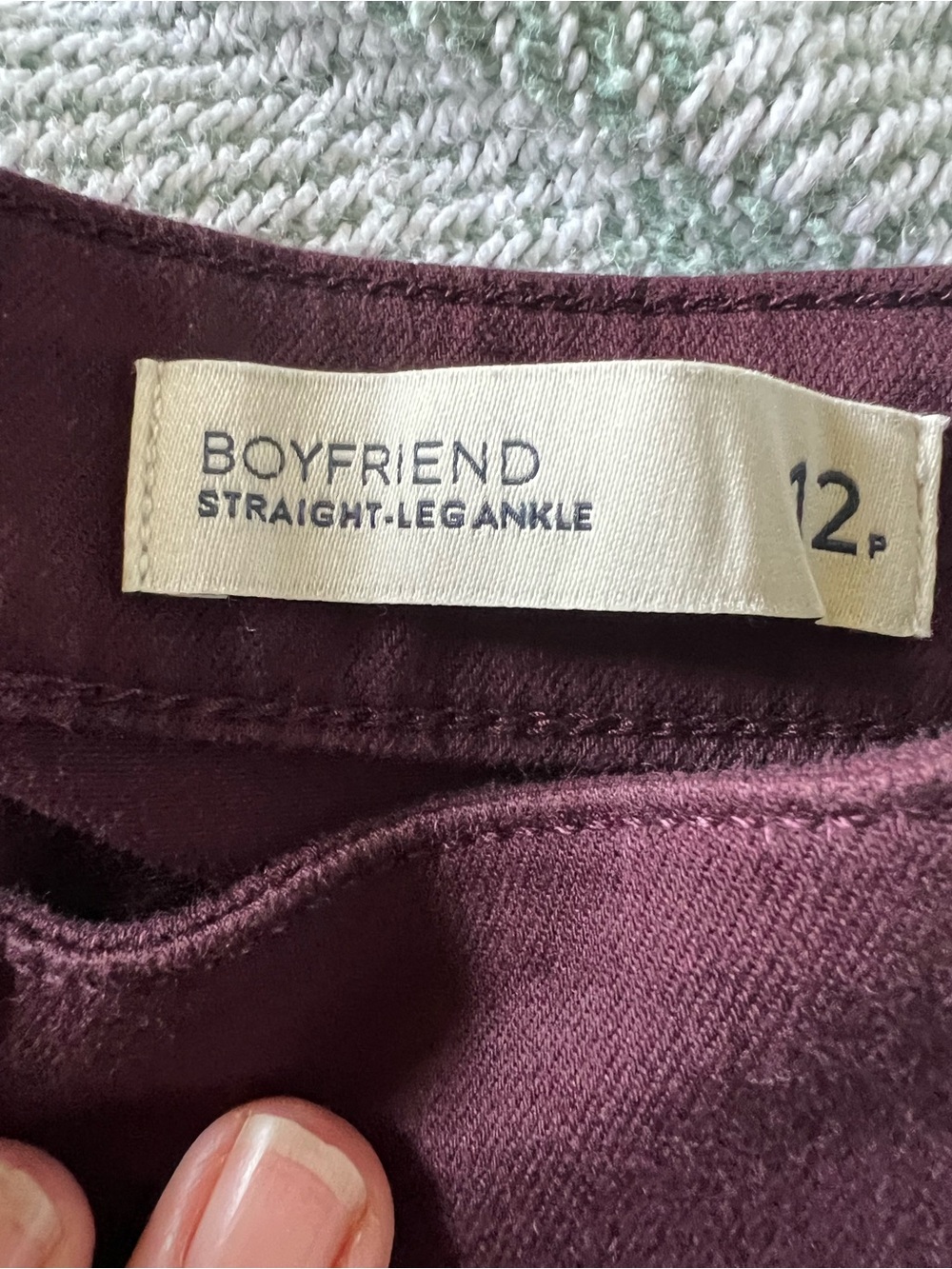 J. Jill Boyfriend Straight Leg Jeans in Plum - Picture 3 of 5